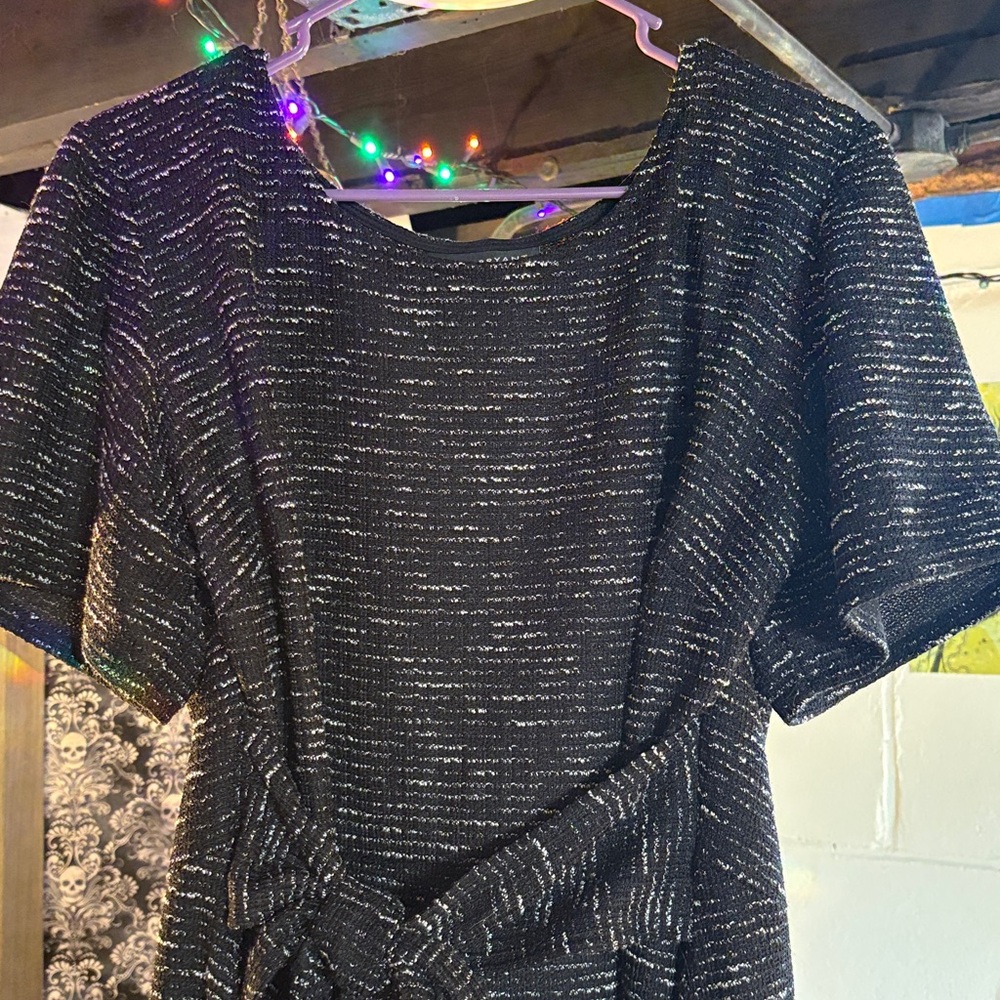 Lane Bryant Black and Silver Maxi Dress